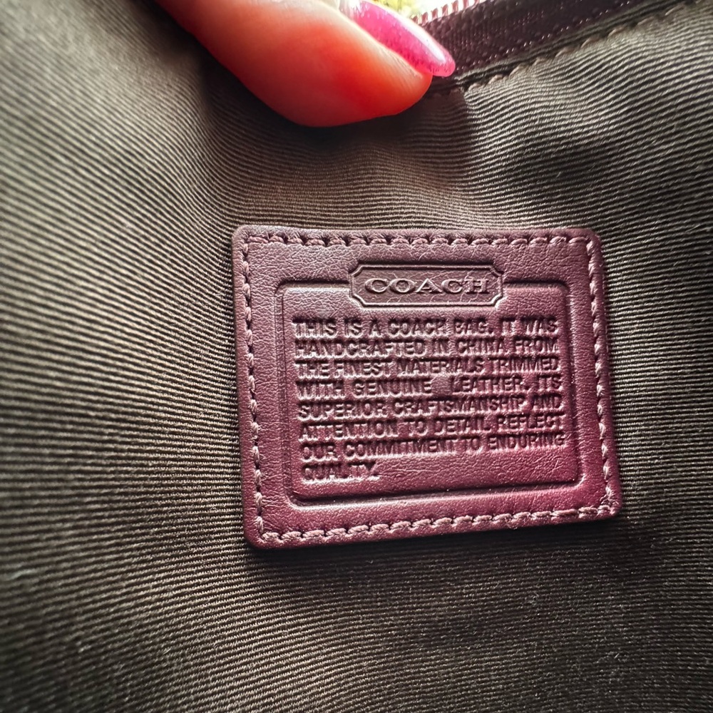 Coach Signature Stripe File Crossbody Bag Plum Lavender Suede - Picture 7 of 7